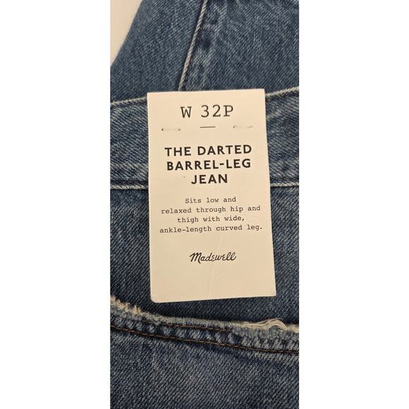 NWT Madewell The Petite Darted Barrel-Leg Jean Size 32 Retail $148 - Picture 7 of 8